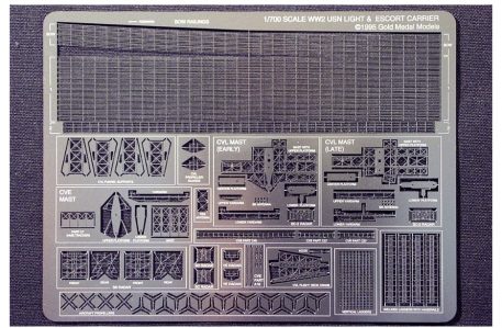 Gold Medal Models 1/700 WWII USN LIGHT AND ESCORT CARRIERS Photoetch