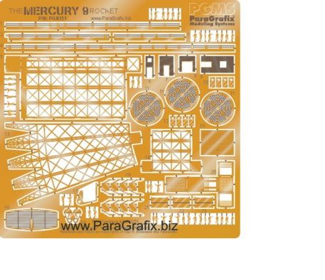 Paragrafix PGX151 Mercury 9 Rocket Photoetch Set