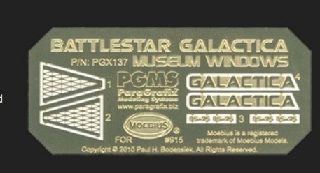 Paragrafix PGX137 Battlestar Galactica (2003) Museum Windows