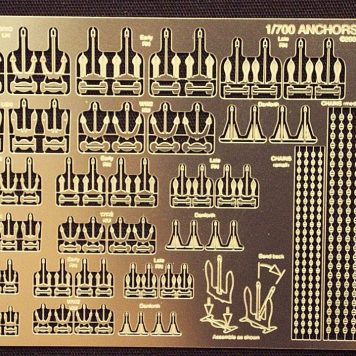 Gold Medal Models - 1/700- ANCHORS AND CHAINS (72 anchors, 6 styles, 4 each in 3 sizes) 700-20