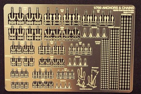 Gold Medal Models - 1/700- ANCHORS AND CHAINS (72 anchors, 6 styles, 4 each in 3 sizes) 700-20