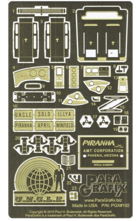 Paragrafix Piranha Super Spy Car Photoetch & Decal Set PGX192