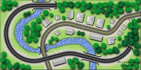 Kidney bean t gauge track plan