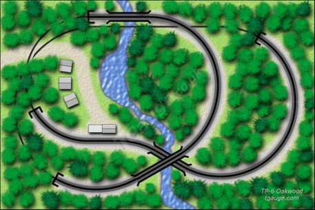 T Gauge Oakwood Track Plan