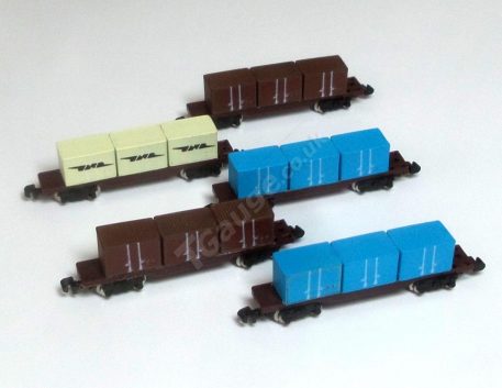 T gauge 041 5 Container Wagon Set