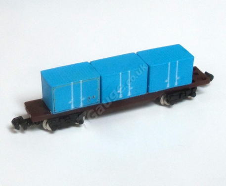 T Gauge Blue Container Wagon set 041 B