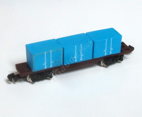 T Gauge Blue Container Wagon set 041-B