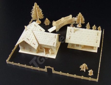 T Gauge B-073 Farmhouse and Out Building Kit