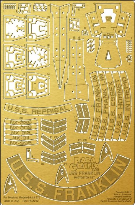 Paragrafix PGX212 U.S.S. Franklin Photoetch Set