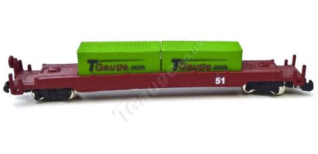 T Gauge Container Wagon Set in Green