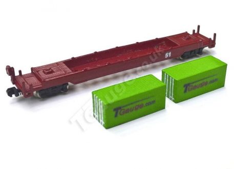 T Gauge Container Wagon Set (Green)