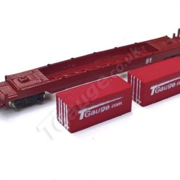 T Gauge Maroon Container Wagon Set