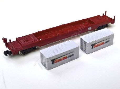 T Gauge White Container and wagon Set