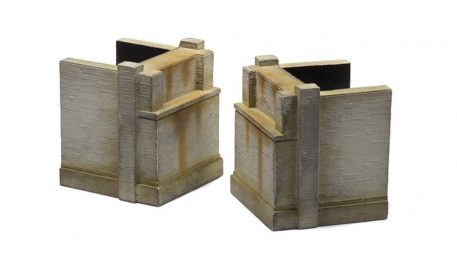 Poured Concrete Bridge Abutments ZTR-101 6 Piece Set