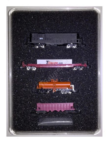 EMD GP8 Black US Freight Train Set Cars