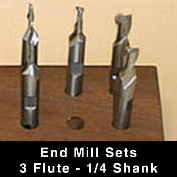 End Mills (short) - 3-flute - 1/4" Shank