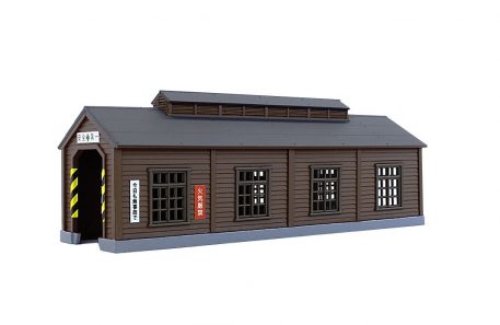 Rokuhan S051-1 Wood Engine House Single Stall (Dark Brown)