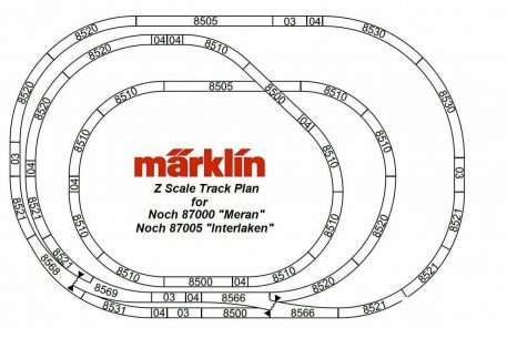 Rokuhan Layout Plan "Meran" No Turnouts Configuration Complete Track Set