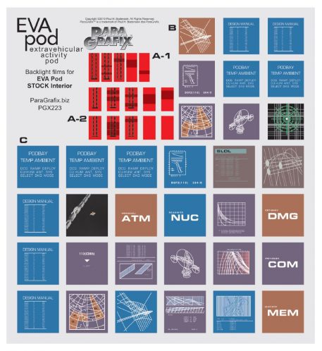 Paragrafix 1/8 Scale EVA Pod Buttons Label Decals PGX223