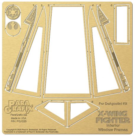 Paragrafix Internal Window Frames for DeAgostini X-Wing PGX229