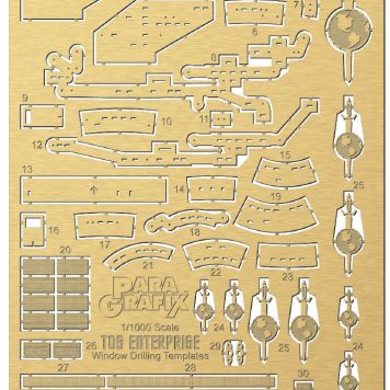 Paragrafix 1/1000 TOS Enterprise Window Drilling Templates