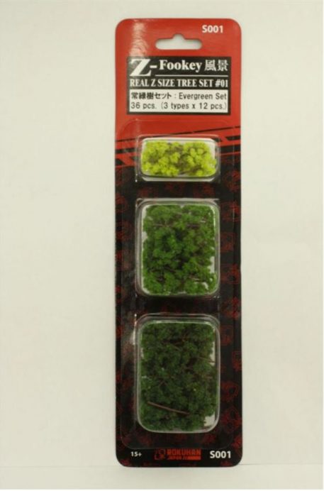 Rokuhan Z Scale Evergreen Tree Scenery Set A S001