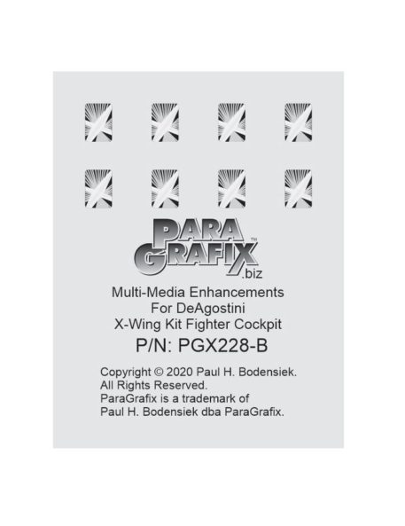 Paragrafix X-Wing Photoetch Detail Set for DeAgostini Kit PGX228 Backlight Film