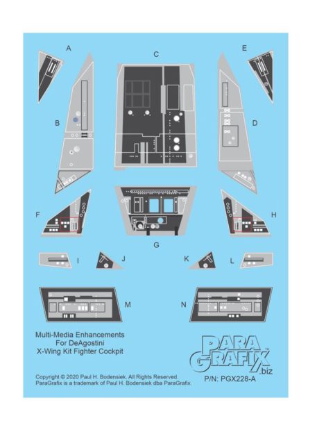 Paragrafix X-Wing Photoetch Detail Set for DeAgostini Kit PGX228 Decals