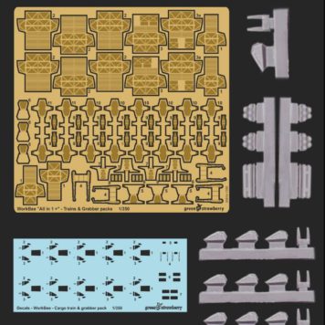 Green Strawberry Star Trek 1/350 WorkBee #1: Cargo, Passenger, Tanker Trains and Grabber Packs (Photo-Etch & Resin Kit)