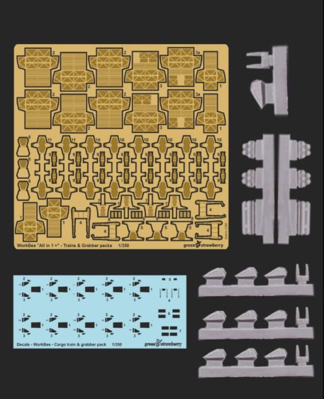 Green Strawberry Star Trek 1/350 WorkBee #1: Cargo, Passenger, Tanker Trains and Grabber Packs (Photo-Etch & Resin Kit)