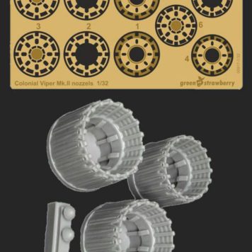 Green Strawberry 1/32 Colonial Viper Mk II Nozzles for MOE Battlestar Galactica (Photo-Etch & Resin)