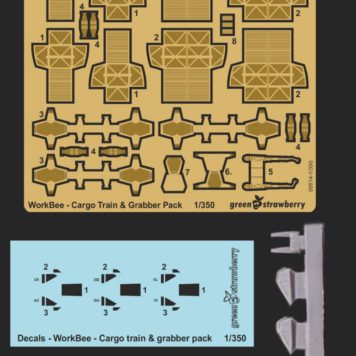 Green Strawberry Star Trek 1-350 WorkBee 2 Cargo Train and Grabber Pack (Photo-Etch Resin Kit)