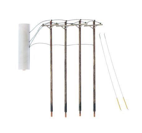 Woodland Scenics HO Scale Single Crossbar Pre-Wired Poles US2265 Set