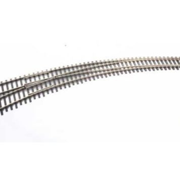 Walthers HO Scale Code 83 Nickel Silver DCC-Friendly Curved Turnout 20 and 24 Inch Radii Left Hand 948-83061