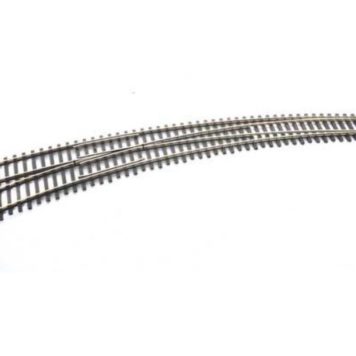 Walthers HO Scale Code 83 Nickel Silver DCC-Friendly Curved Turnout 24 and 28 Inch Radii Left Hand 948-83063