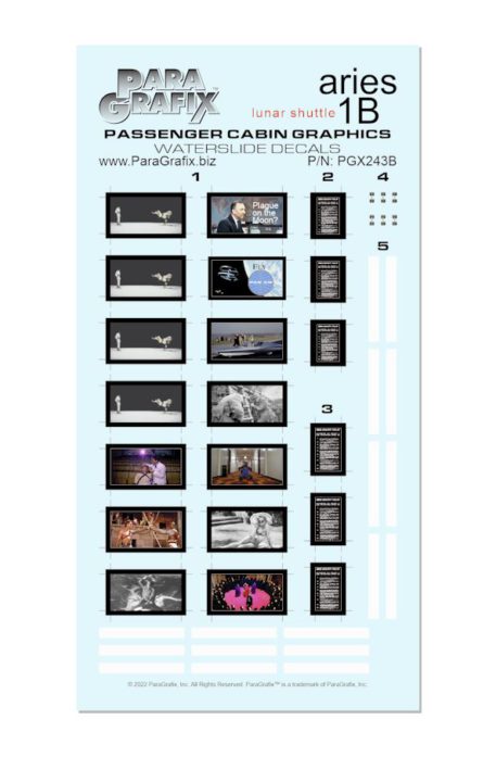 Paragrafix 1/48 Scale Aries 1B Passenger Cabin Graphics PGX243 Decals