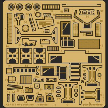 Green Strawberry 1/72 Star Wars A/SF01 B-Wing Starfighter Detail Set for BAN (Photo-Etch) GSW- 6118