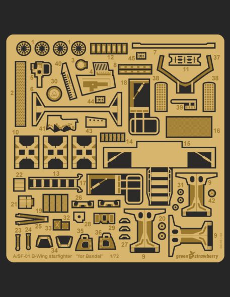 Green Strawberry 1/72 Star Wars A/SF01 B-Wing Starfighter Detail Set for BAN (Photo-Etch) GSW- 6118