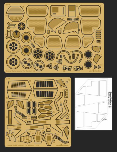 Green Stawberry1/32 Battlestar Galactica Colonial Raptor Exterior Detail Set for MOE (Photo-Etch) GSW-4117