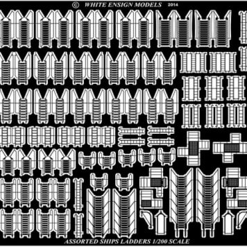 White Ensign Models 1-200 Assorted Ship's Ladders Photoetch Enhancement Parts