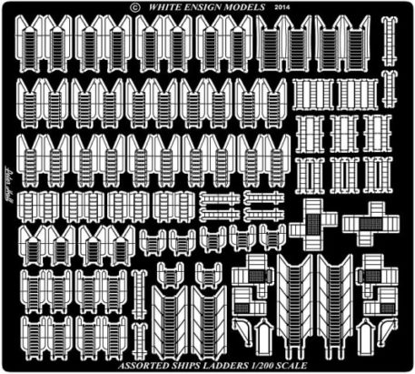 White Ensign Models 1-200 Assorted Ship's Ladders Photoetch Enhancement Parts