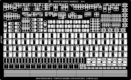 White Ensign Models 1/200 Bismarck Doors & Hatches Photoetch Enhancement Parts 