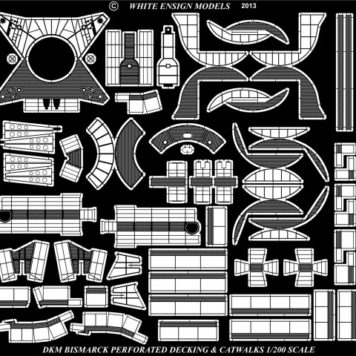 White Ensign Models 1/200 Bismarck Perforated Decking & Catwalks Photoetch Enhancement Parts