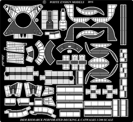 White Ensign Models 1/200 Bismarck Perforated Decking & Catwalks Photoetch Enhancement Parts