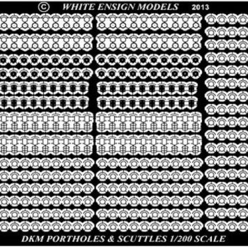 White Ensign Models 1/200 Kriegsmarine Portholes & Scuttles Photoetch Enhancement Parts