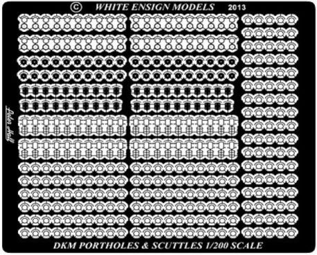 White Ensign Models 1/200 Kriegsmarine Portholes & Scuttles Photoetch Enhancement Parts