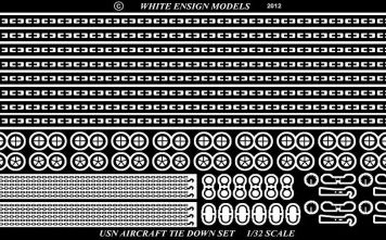 White Ensign Models 1/32 Carrier Deck Tie-Downs Photoetch Enhancement Parts