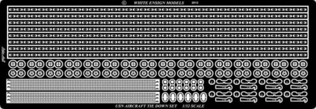 White Ensign Models 1/32 Carrier Deck Tie-Downs Photoetch Enhancement Parts