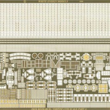 White Ensign Models 1/350 Bismarck/Tirpitz Photoetch Enhancement Parts