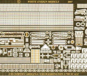 White Ensign Model 1700 USS North Carolina Photoetch Enhancement Parts